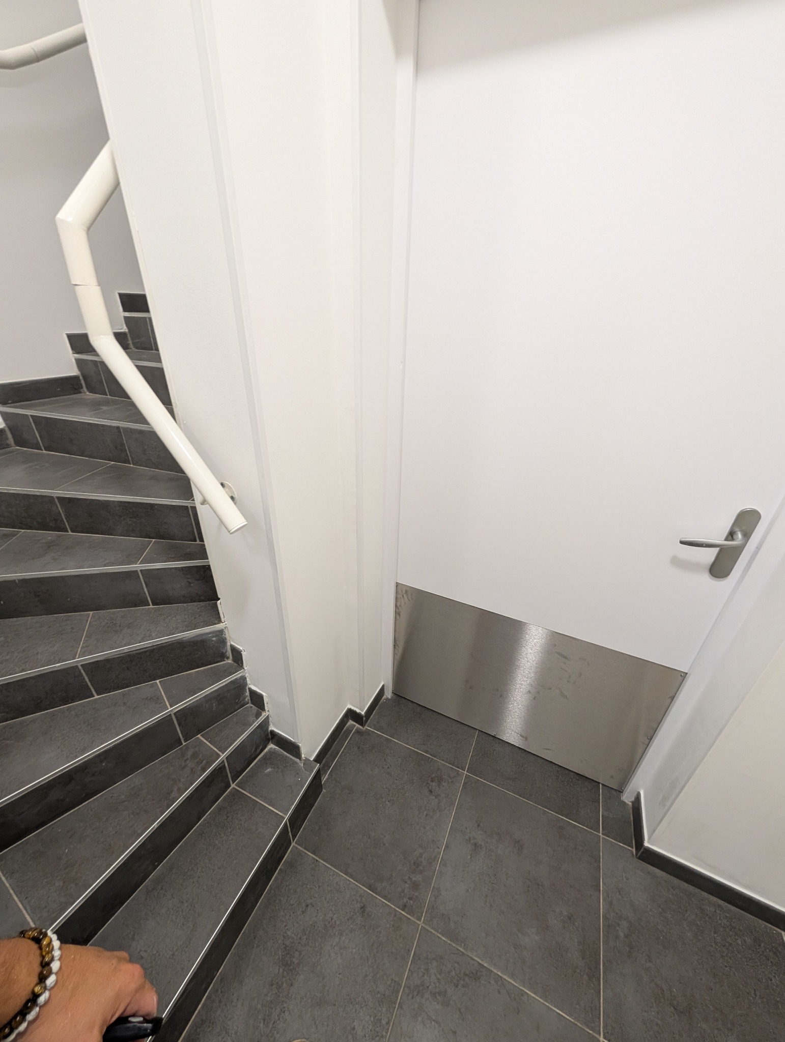 Bloc-porte de copropriété avec protection inox